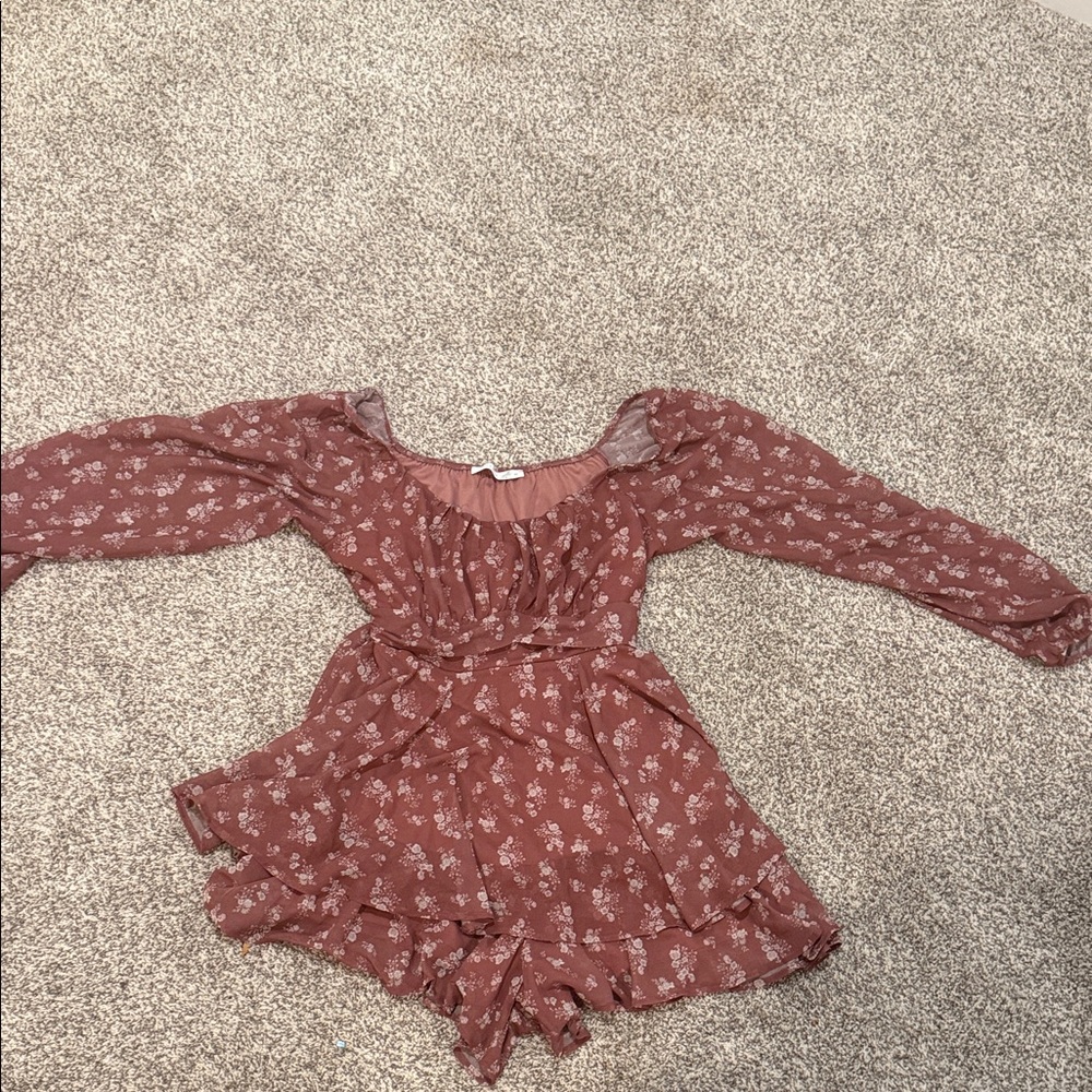 Altar'd State Mauve Floral Teen Romper